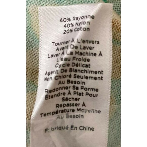 Talbots Colorful Pear Fruit Pattern Button Back 3/4 Sleeves Sweater Cardigan M - Picture 7 of 7